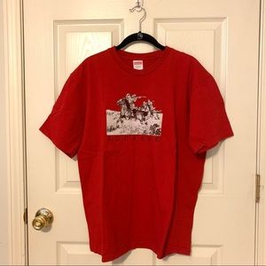 Supreme printed horse riders with rifle graphic t-shirt